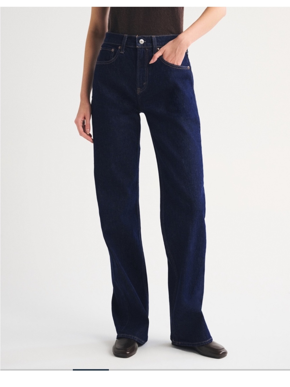 Abercrombie & Fitch Dark Indigo Wide-Leg Jeans